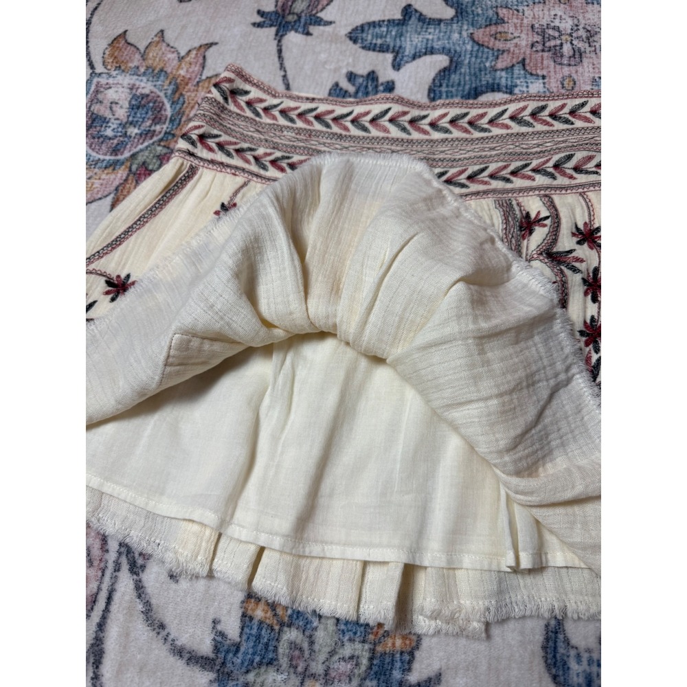 Isabel Marant Étoile Embroidered Cotton Mini Skirt Cottagecore Boho Sz 36 Luxury - Picture 6 of 13